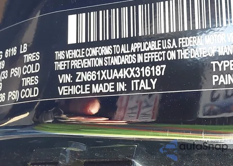 2019 Maserati Levante from USA, damaged, VIN ZN661XUA4KX316187